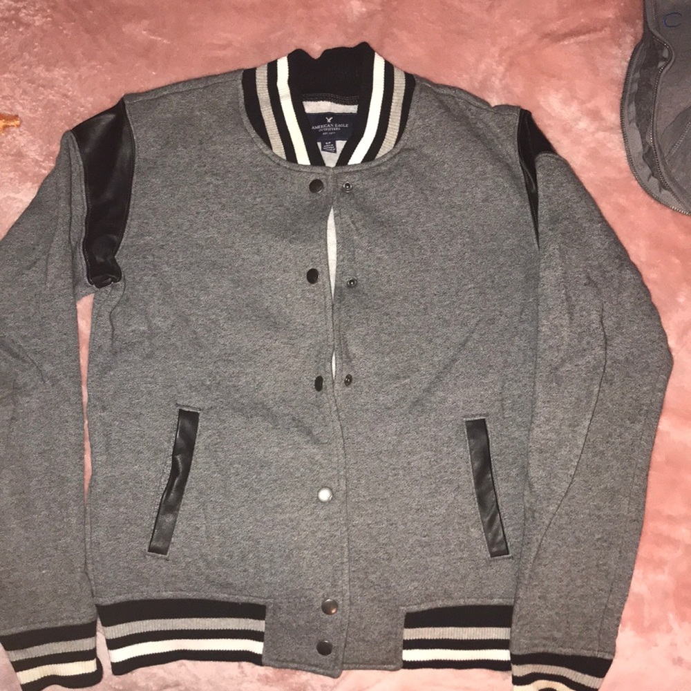 Cotton and leather jacket